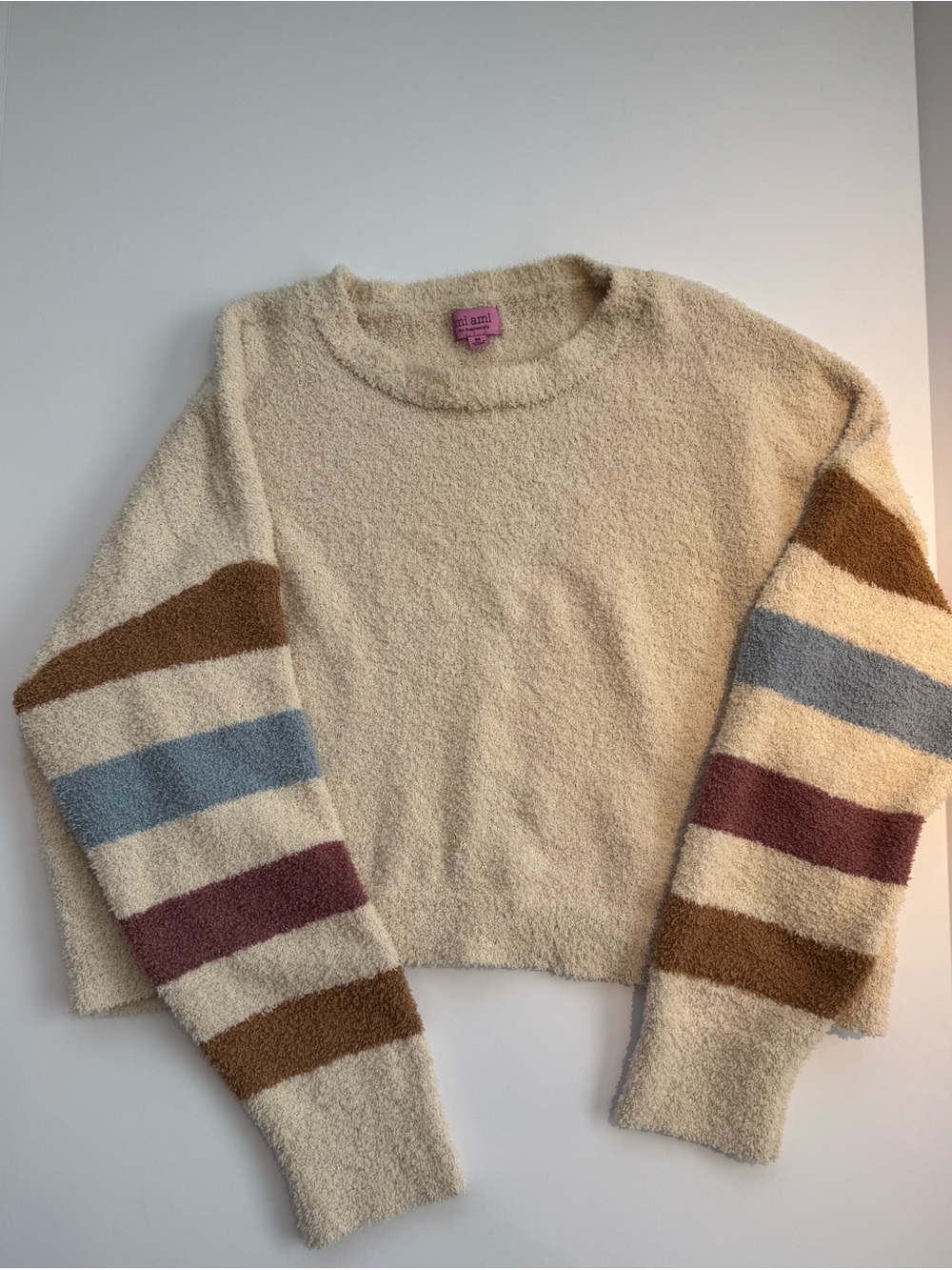 mi ami for Francesca's Striped Pullover Sweater Crew Neck Long Sleeve M